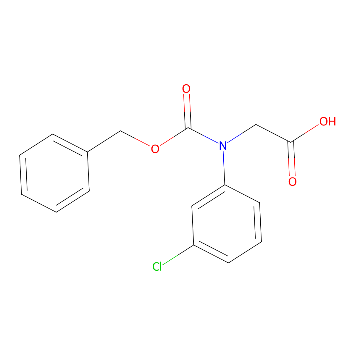 2-{[(Benzyloxy)carbonyl](3-chlorophenyl)amino}acetic acid molecular structure, CAS 1339085-88-9