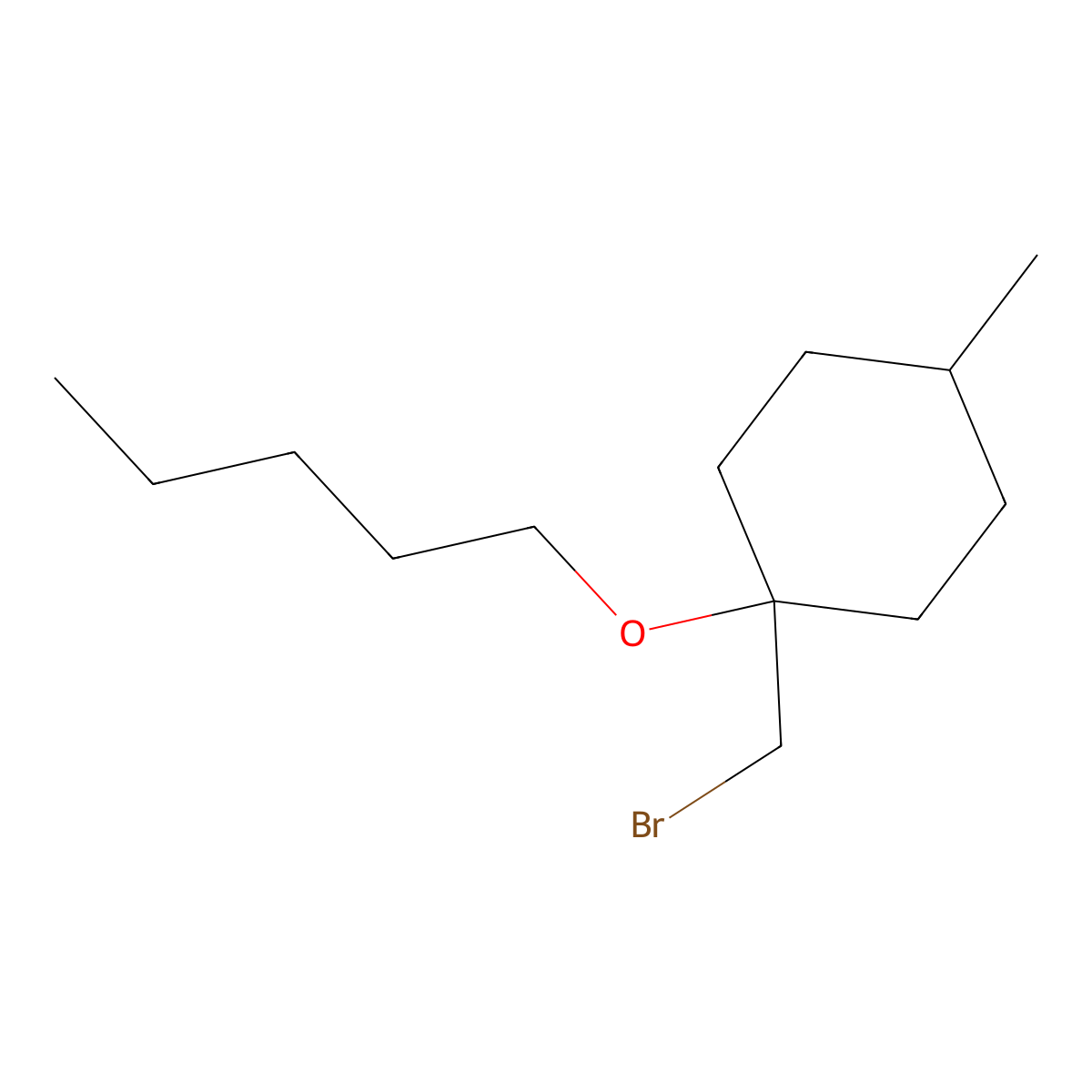 1-(Bromomethyl)-4-methyl-1-(pentyloxy)cyclohexane molecular structure, CAS 1339088-41-3