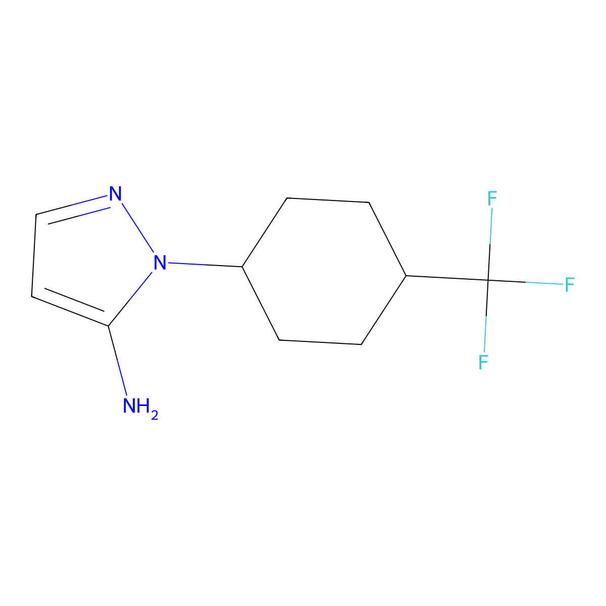 1-[4-(trifluoromethyl)cyclohexyl]-1H-pyrazol-5-amine molecular structure, CAS 1339088-44-6