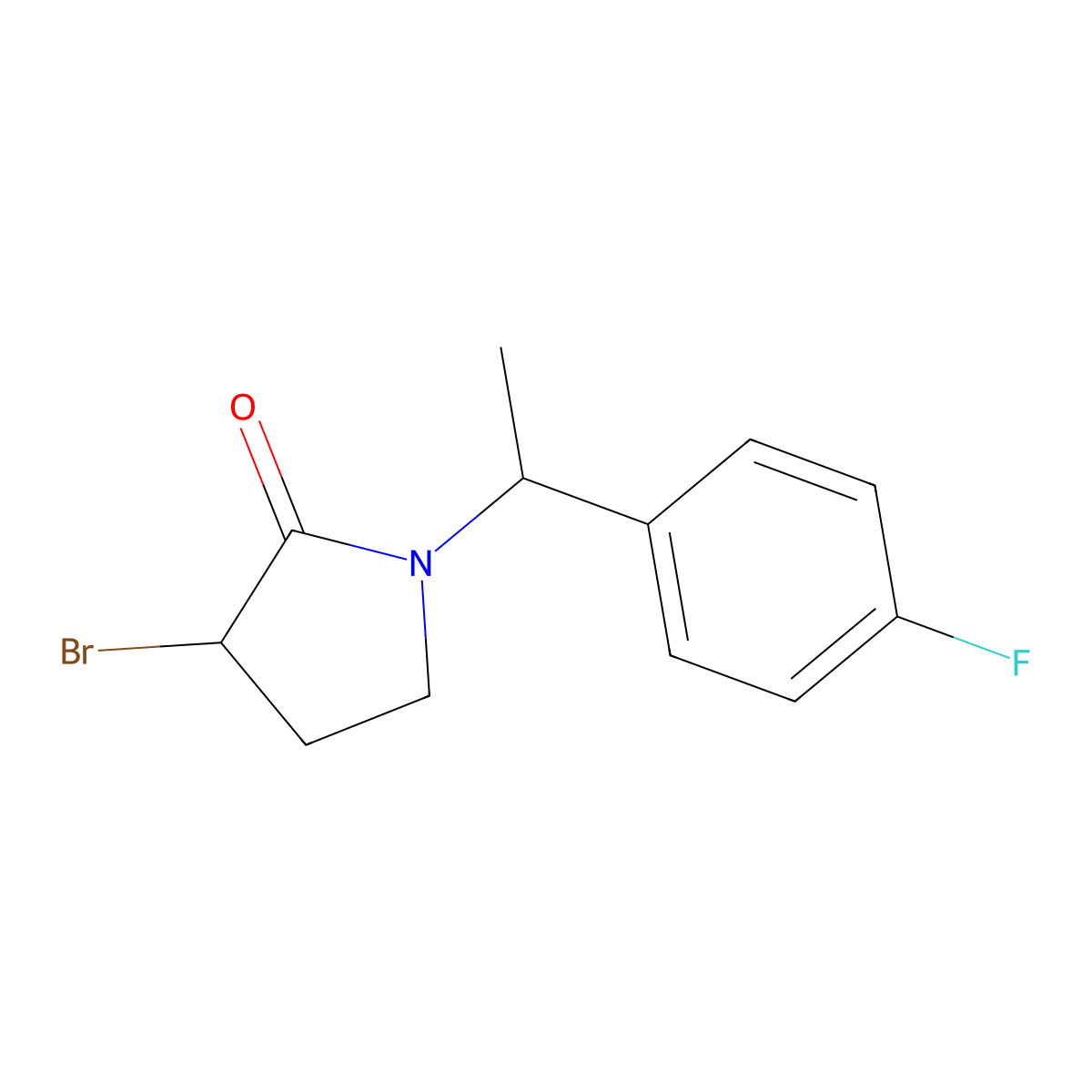 3-Bromo-1-[1-(4-fluorophenyl)ethyl]pyrrolidin-2-one molecular structure, CAS 1339089-38-1