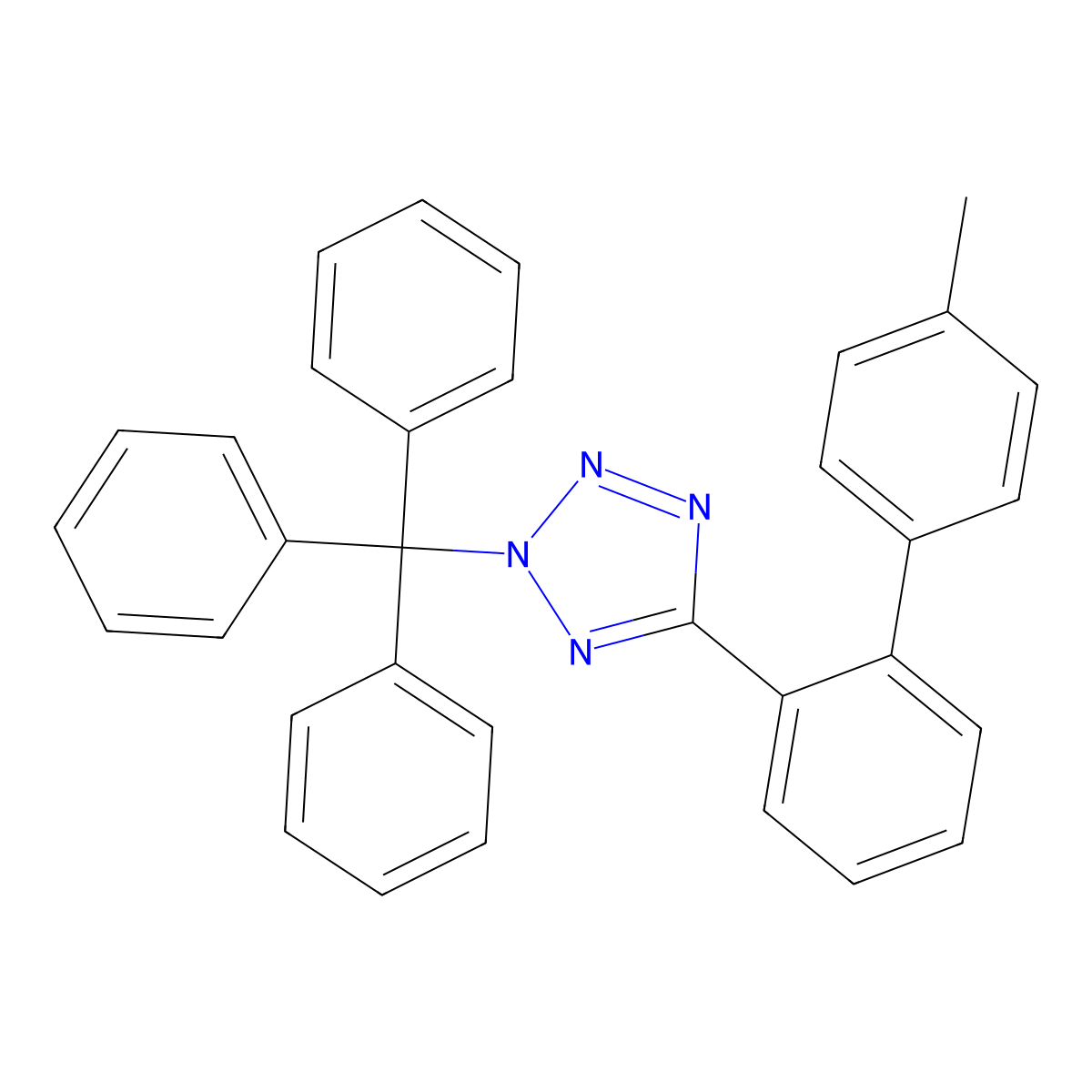 1-(2-Trityltetrazol-5-yl)-2-(4-tolyl)benzene molecular structure, CAS 133909-97-4