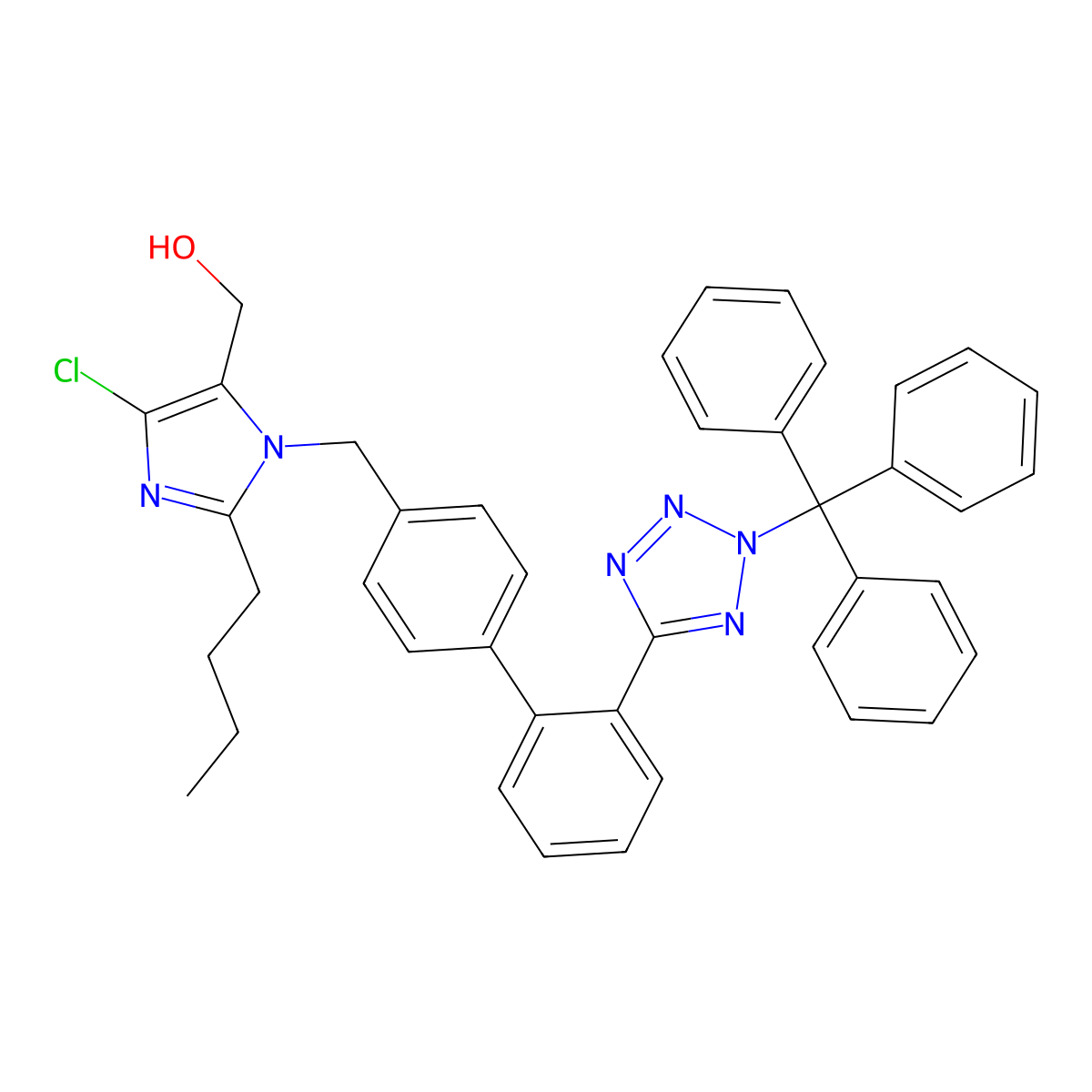 Trityllosartan molecular structure, CAS 133909-99-6