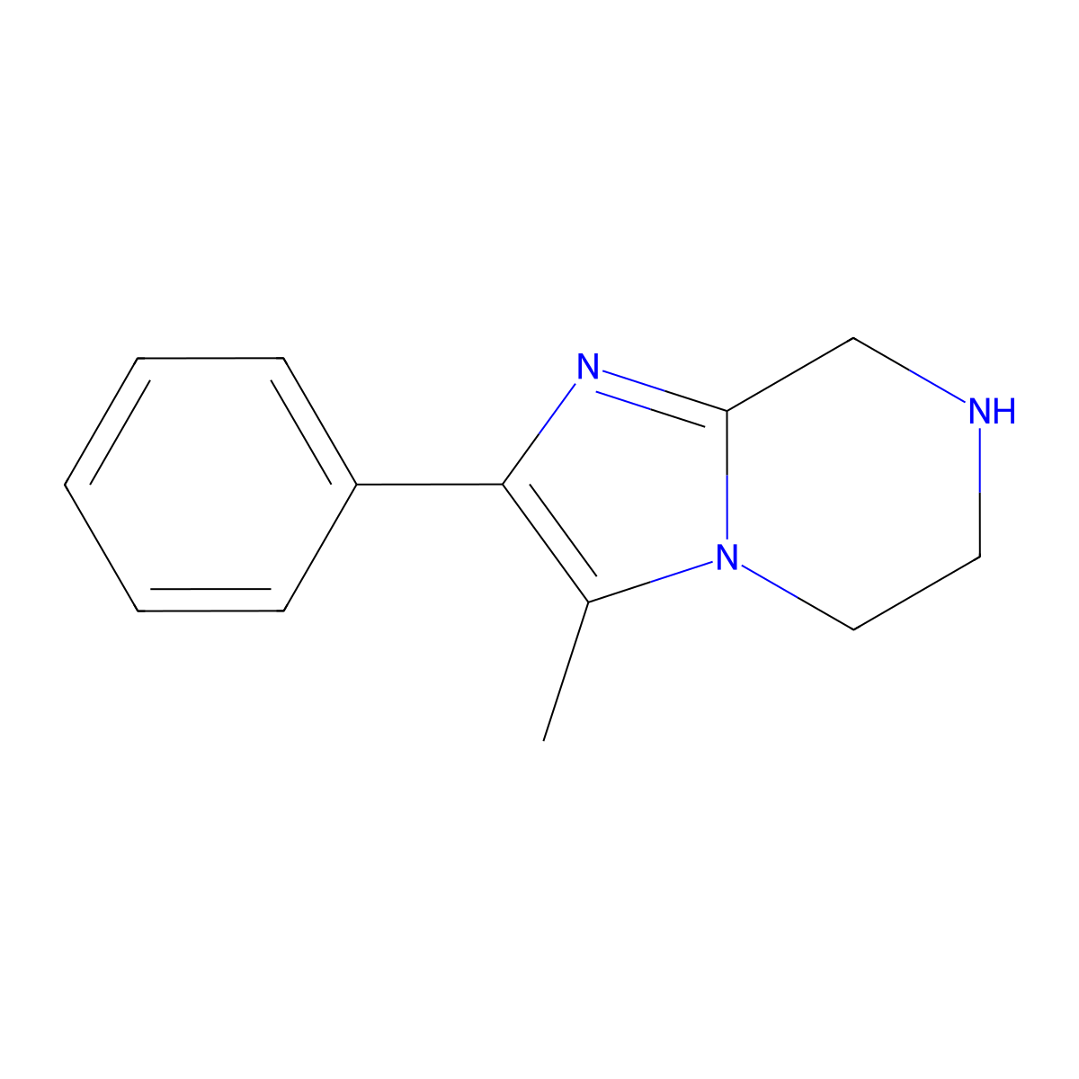 3-methyl-2-phenyl-5H,6H,7H,8H-imidazo[1,2-a]pyrazine molecular structure, CAS 1339090-14-0