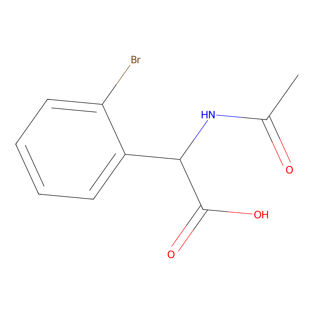 2-(2-Bromophenyl)-2-acetamidoacetic acid molecular structure, CAS 1339090-90-2