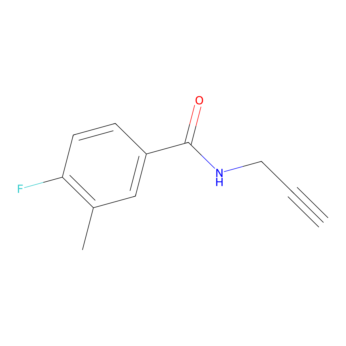 4-Fluoro-3-methyl-N-2-propyn-1-ylbenzamide molecular structure, CAS 1339091-01-8