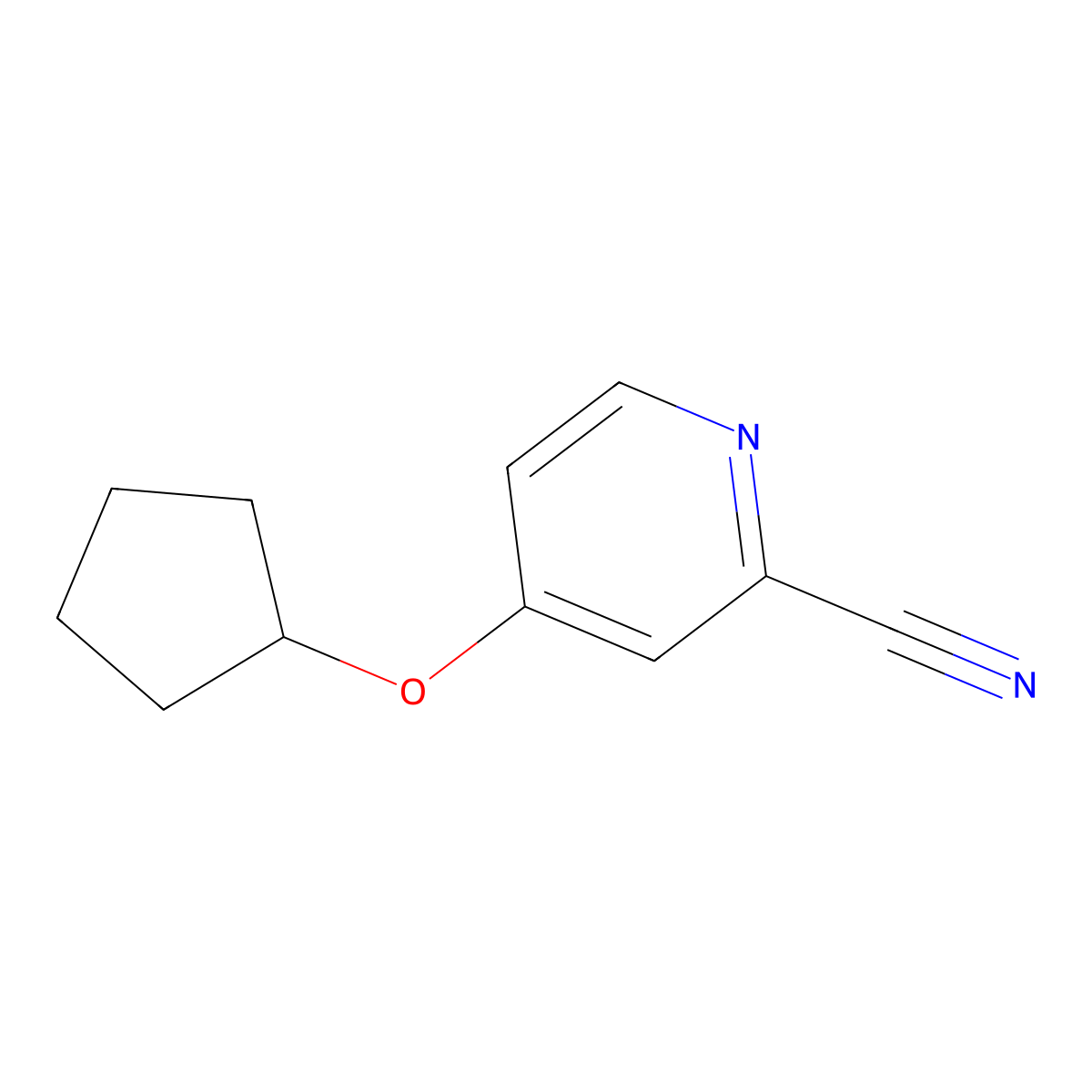 4-(Cyclopentyloxy)picolinonitrile molecular structure, CAS 1339091-32-5