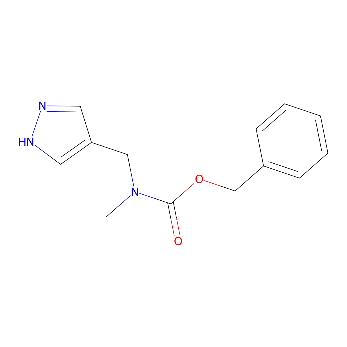 benzyl N-methyl-N-[(1H-pyrazol-4-yl)methyl]carbamate molecular structure, CAS 1339091-77-8