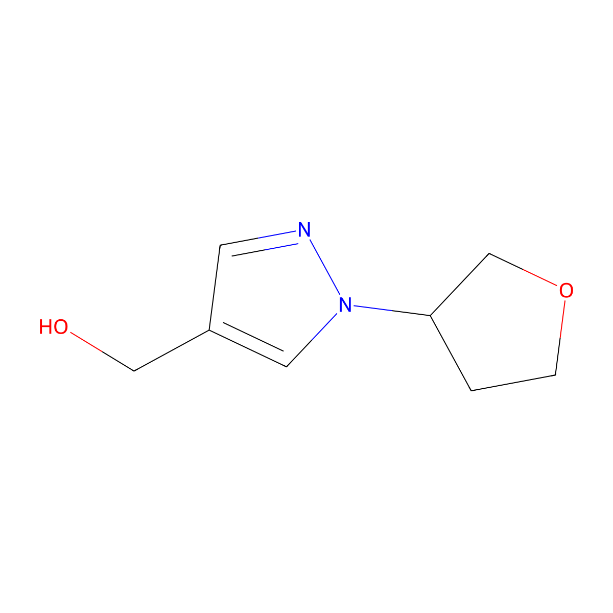 [1-(oxolan-3-yl)-1H-pyrazol-4-yl]methanol molecular structure, CAS 1339092-63-5