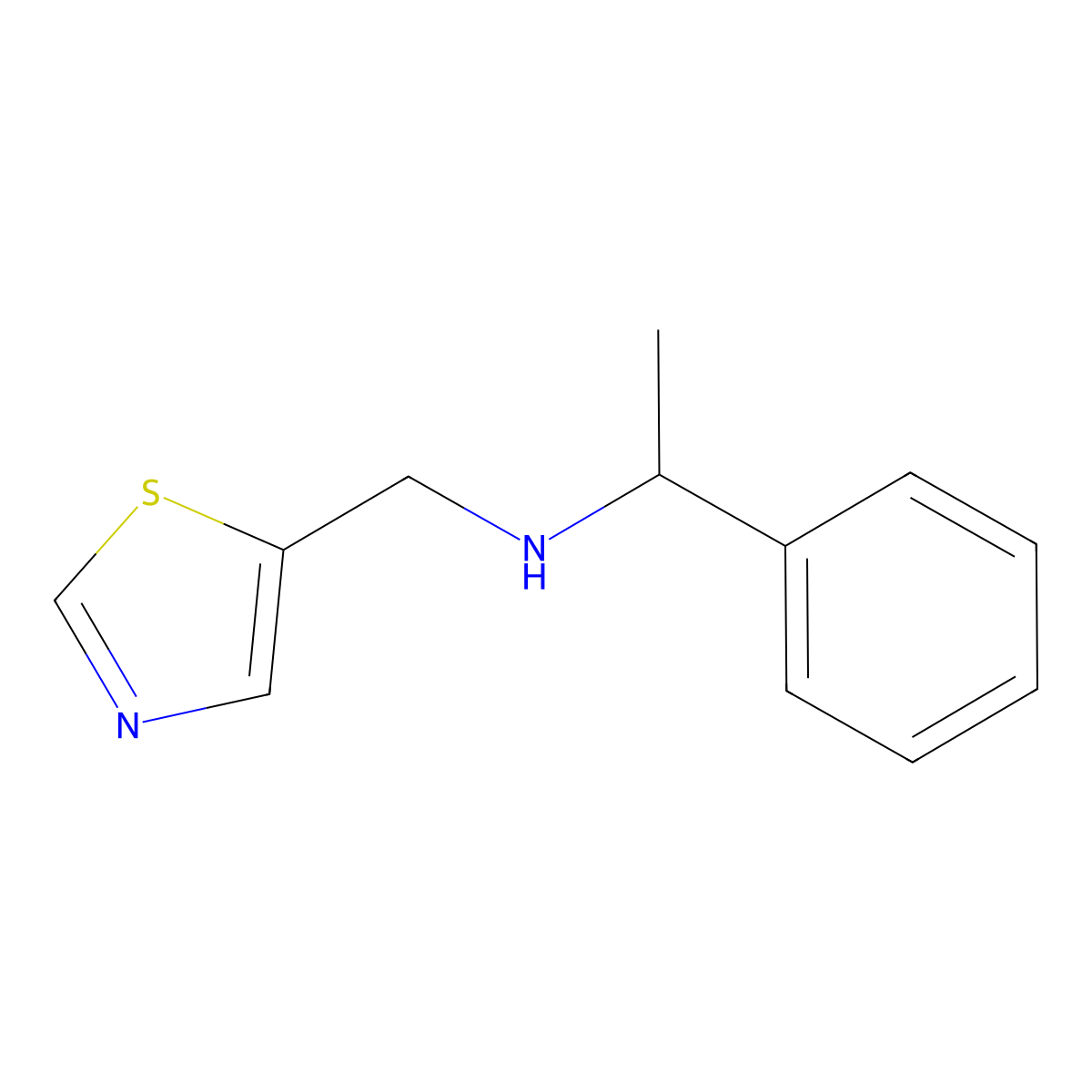 (1-Phenylethyl)[(1,3-thiazol-5-yl)methyl]amine molecular structure, CAS 1339094-92-6