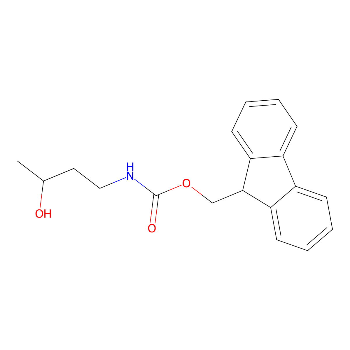 9H-fluoren-9-ylmethyl N-(3-hydroxybutyl)carbamate molecular structure, CAS 1339095-35-0