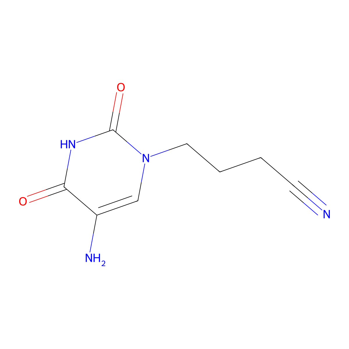 4-(5-Amino-2,4-dioxo-1,2,3,4-tetrahydropyrimidin-1-yl)butanenitrile molecular structure, CAS 1339097-25-4