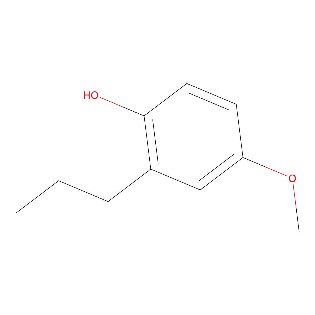 4-Methoxy-2-propylphenol molecular structure, CAS 13391-31-6