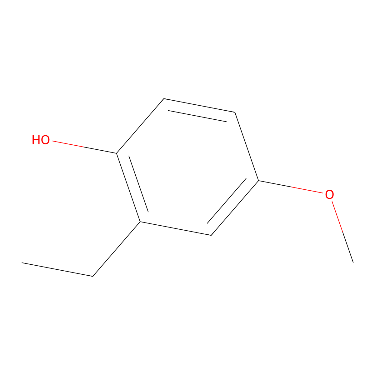 2-Ethyl-4-methoxyphenol molecular structure, CAS 13391-32-7
