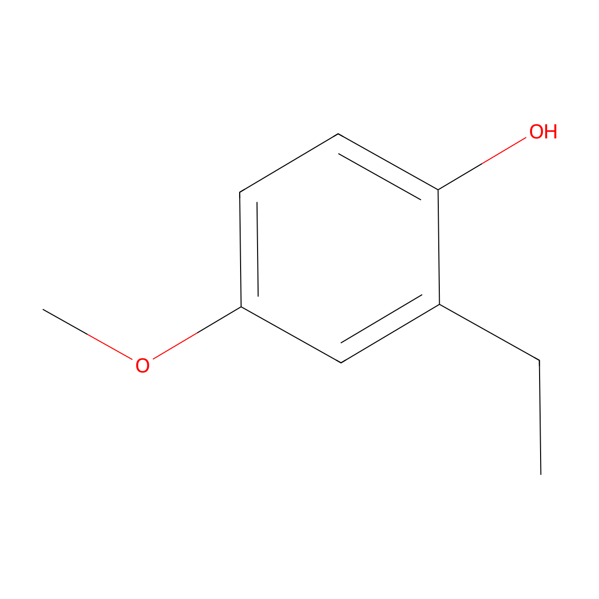 2-Ethyl-4-methoxyphenol molecular structure, CAS 13391-32-7