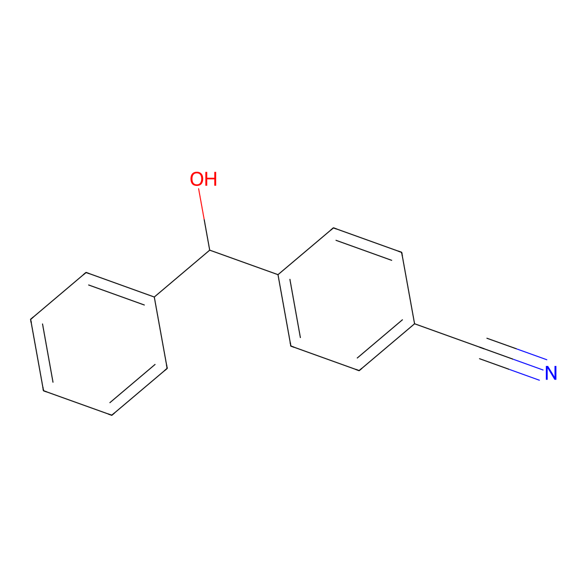 4-(Hydroxyphenylmethyl)benzonitrile molecular structure, CAS 13391-47-4