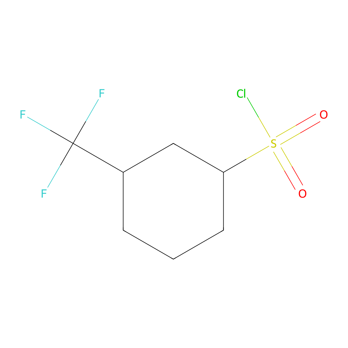 3-(Trifluoromethyl)cyclohexane-1-sulfonyl chloride molecular structure, CAS 1339100-44-5