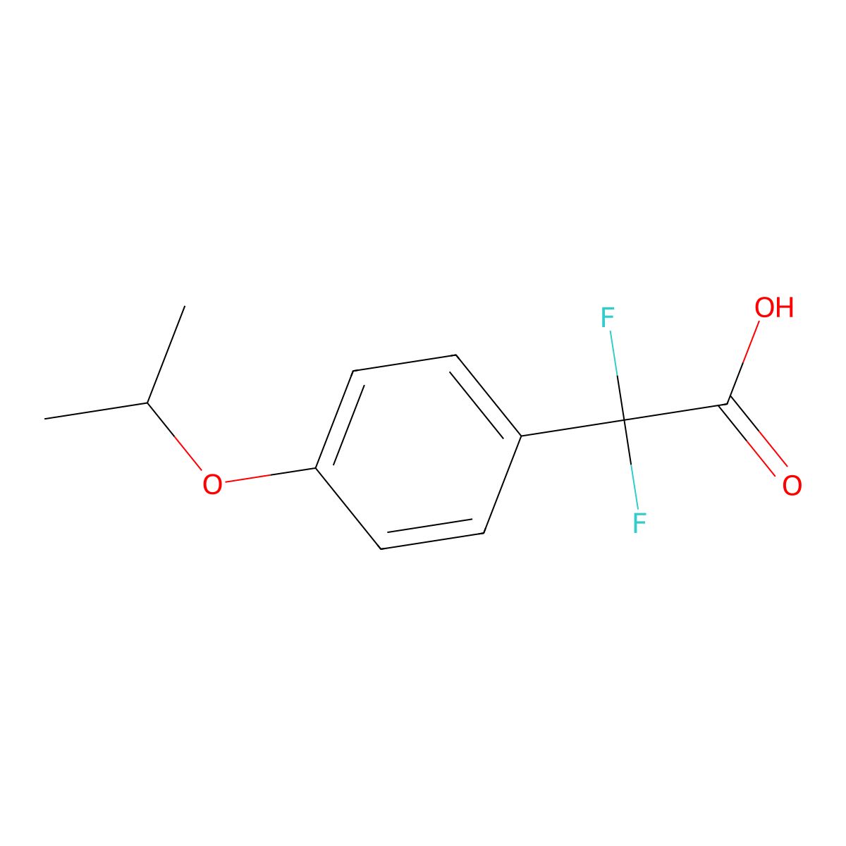 2,2-Difluoro-2-(4-isopropoxyphenyl)acetic acid molecular structure, CAS 1339100-72-9