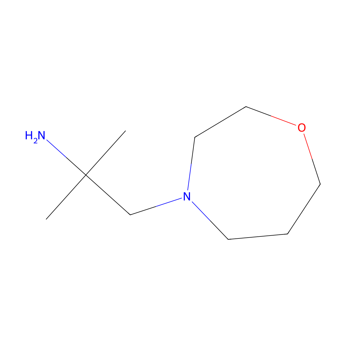 2-Methyl-1-(1,4-oxazepan-4-yl)propan-2-amine molecular structure, CAS 1339102-21-4