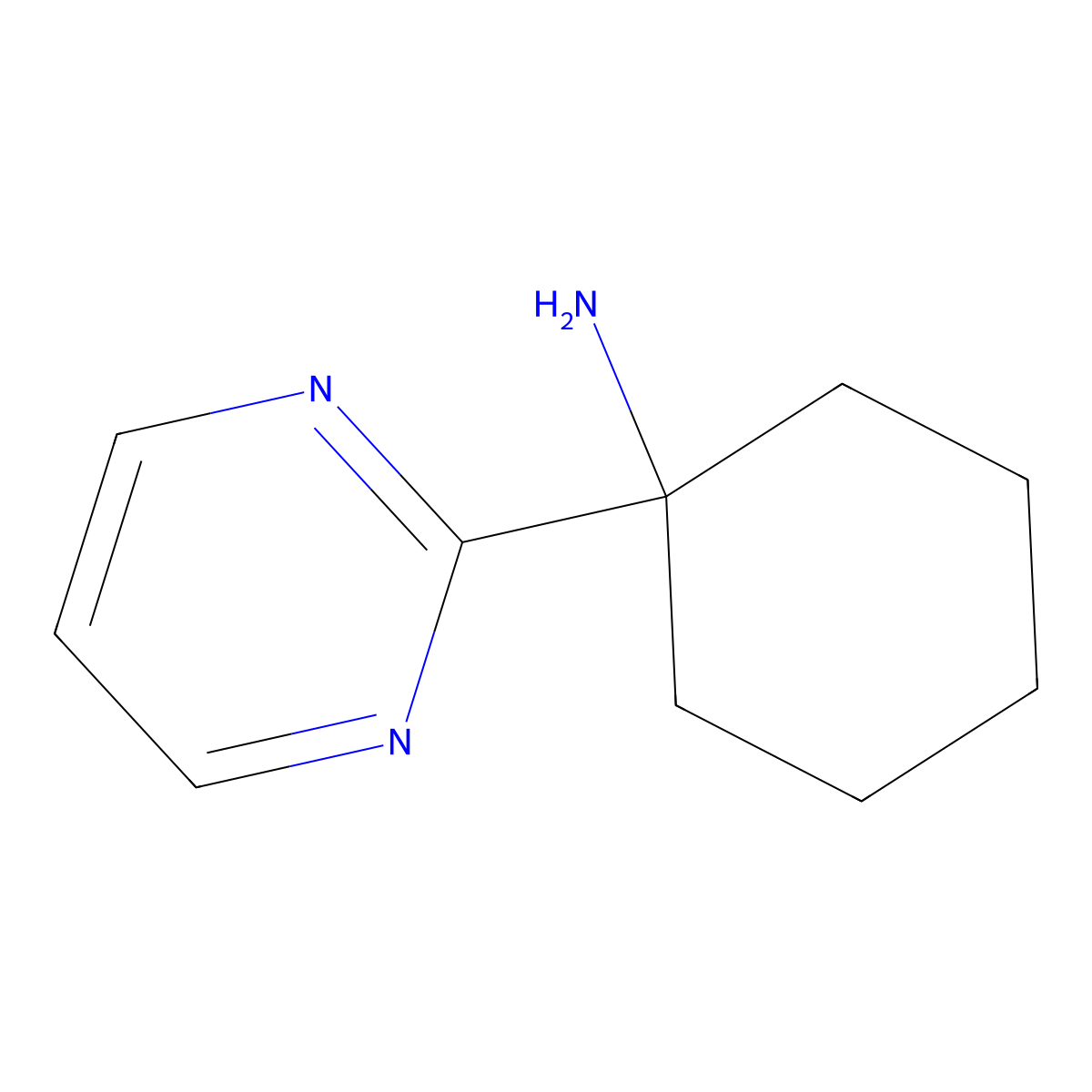 1-(Pyrimidin-2-yl)cyclohexan-1-amine molecular structure, CAS 1339104-44-7