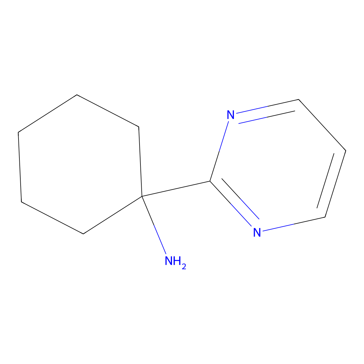 1-(Pyrimidin-2-yl)cyclohexan-1-amine molecular structure, CAS 1339104-44-7