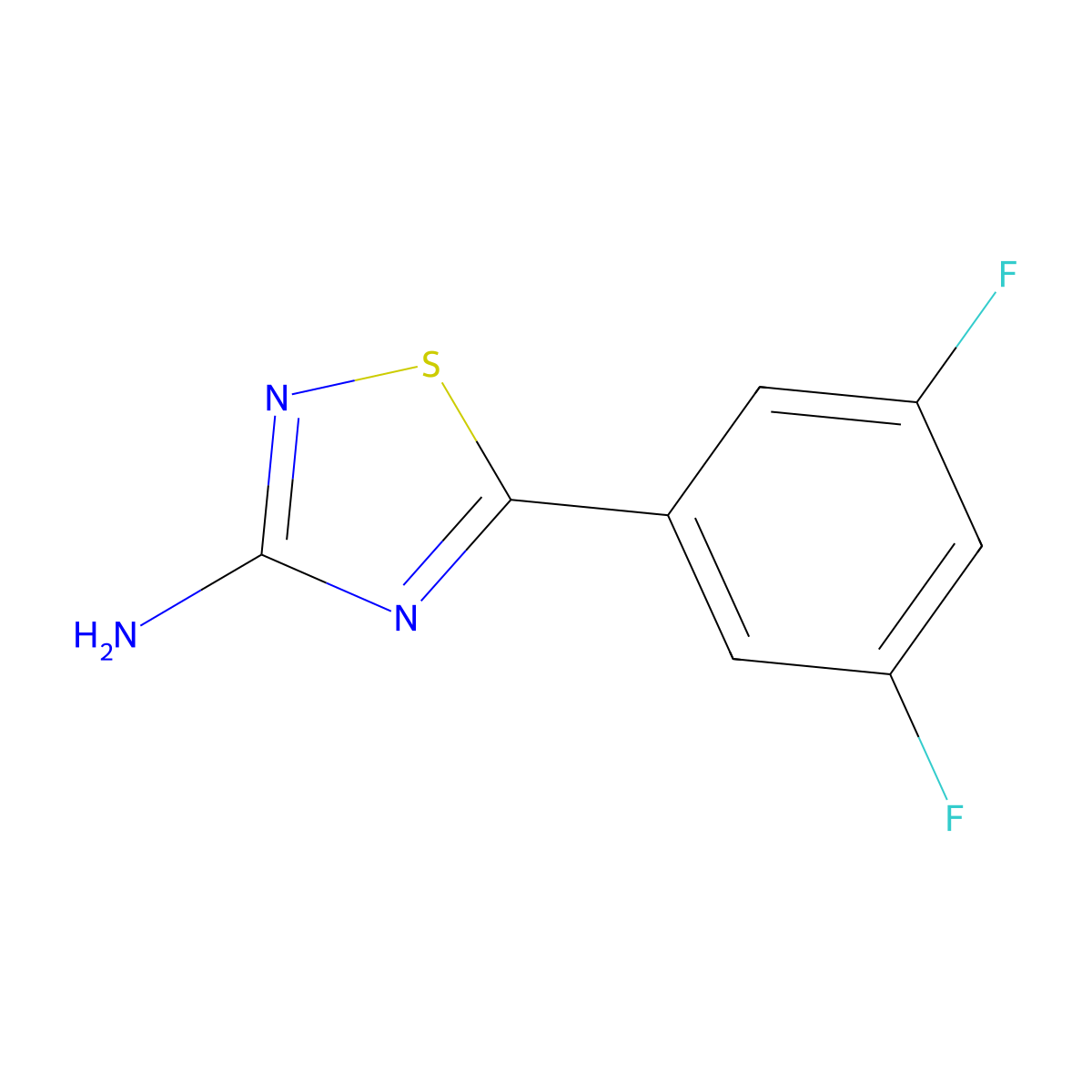 5-(3,5-Difluorophenyl)-1,2,4-thiadiazol-3-amine molecular structure, CAS 1339104-78-7