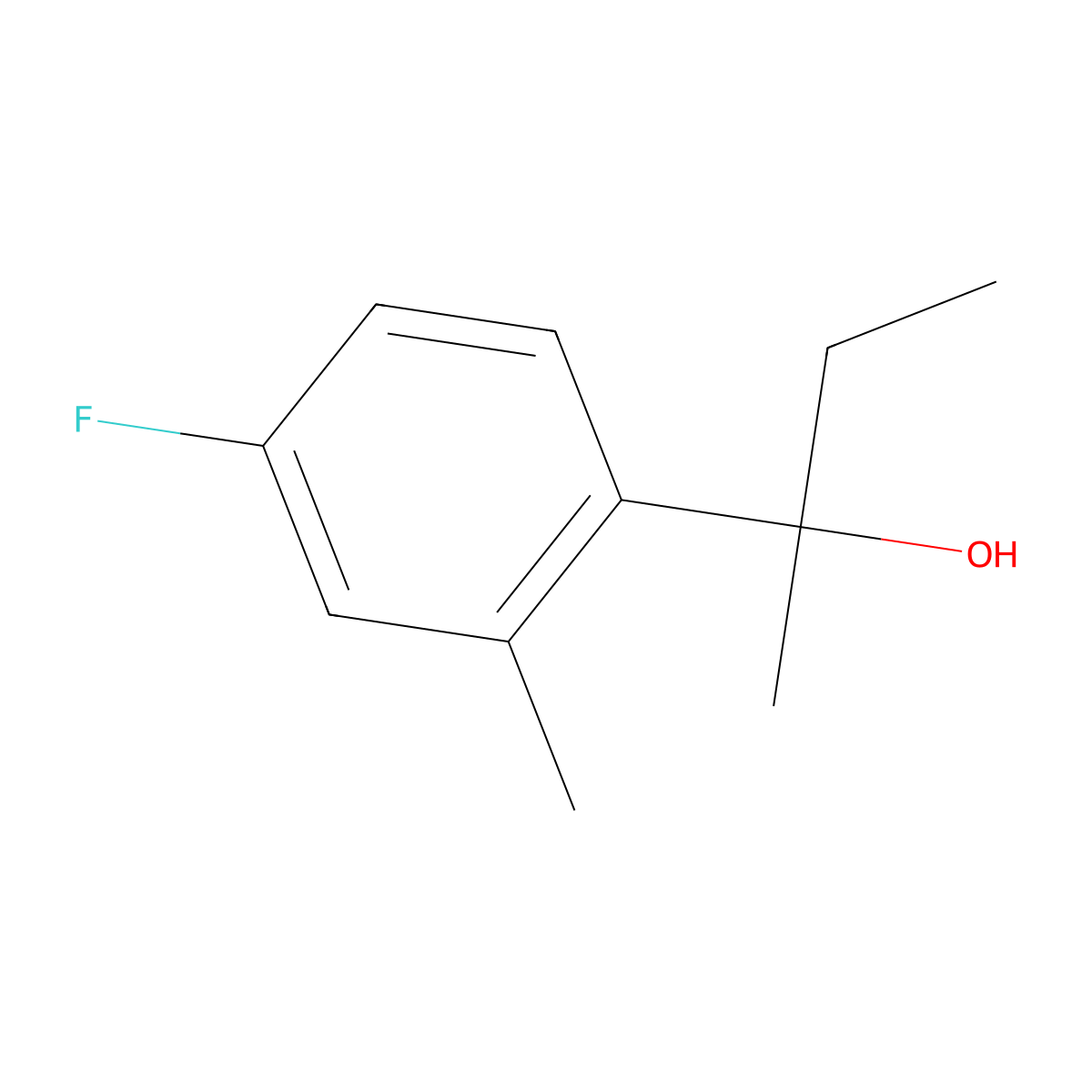 2-(4-Fluoro-2-methylphenyl)-2-butanol molecular structure, CAS 1339105-73-5