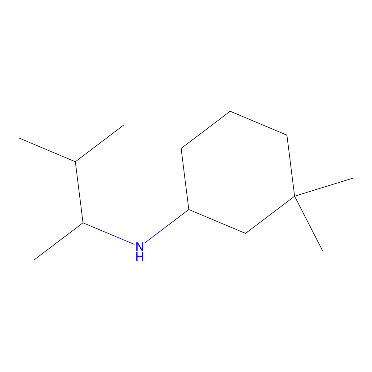 3,3-dimethyl-N-(3-methylbutan-2-yl)cyclohexan-1-amine molecular structure, CAS 1339106-85-2
