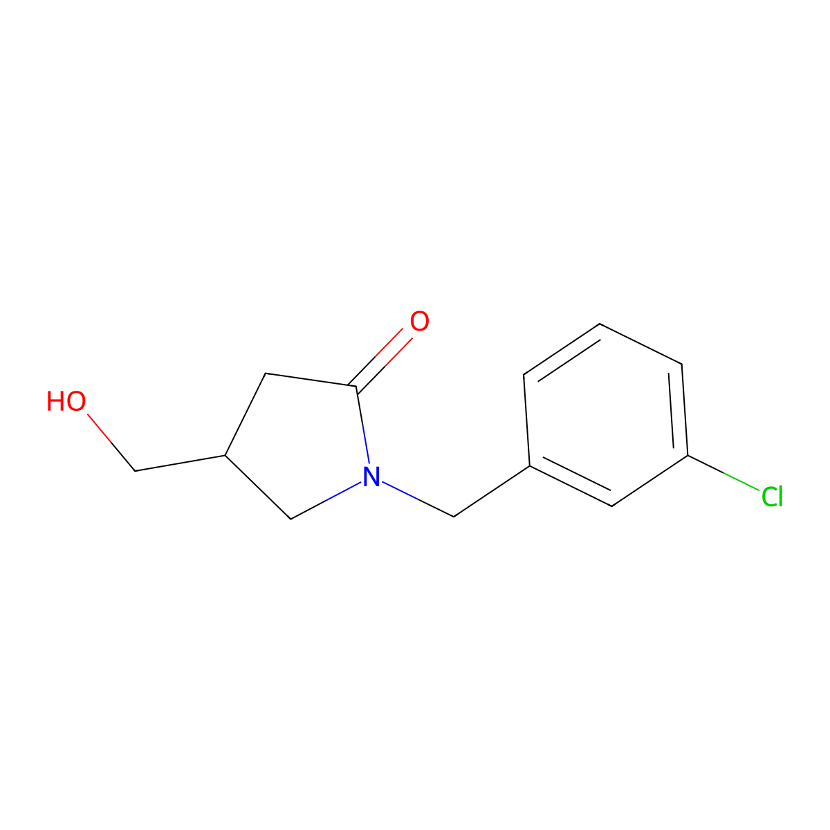 1-[(3-Chlorophenyl)methyl]-4-(hydroxymethyl)pyrrolidin-2-one molecular structure, CAS 1339108-71-2