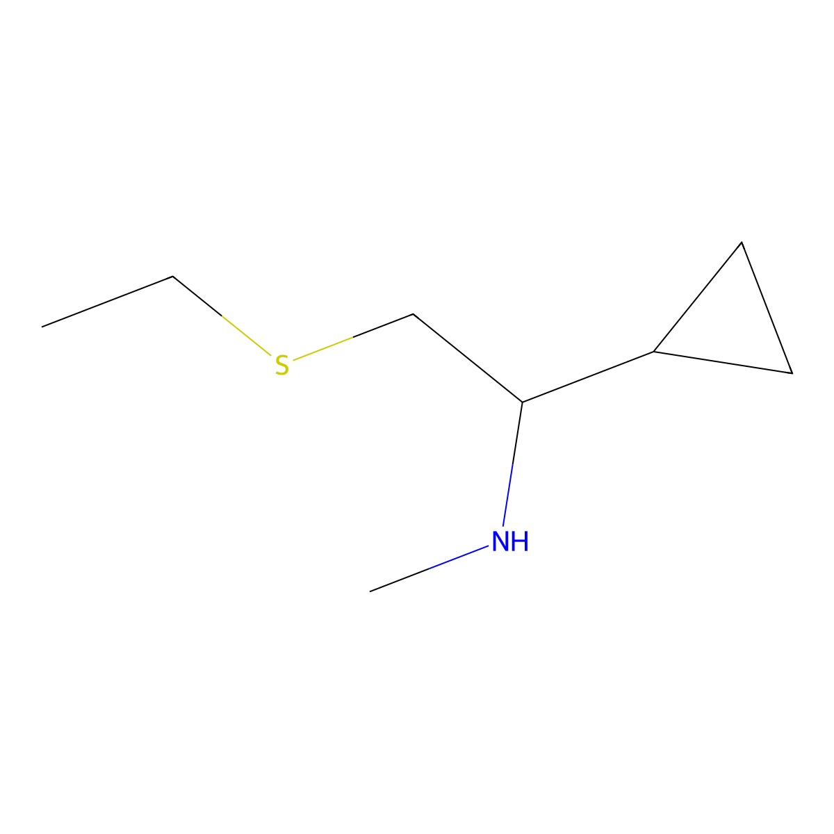 [1-Cyclopropyl-2-(ethylthio)ethyl]methylamine molecular structure, CAS 1339109-16-8