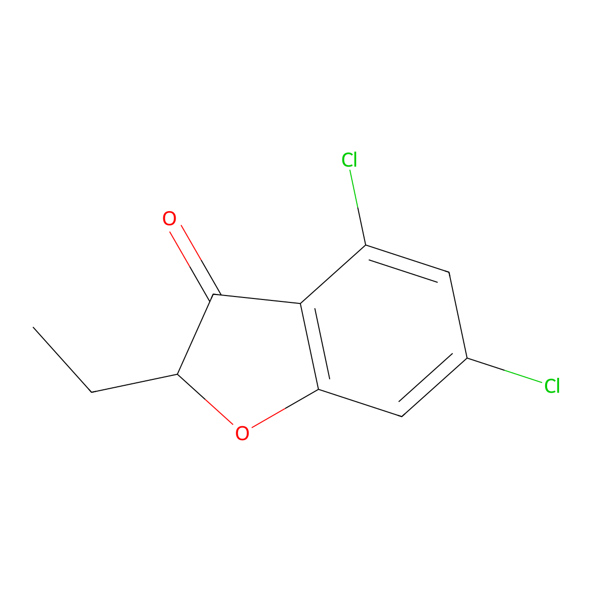 4,6-Dichloro-2-ethyl-2,3-dihydro-1-benzofuran-3-one molecular structure, CAS 1339109-76-0