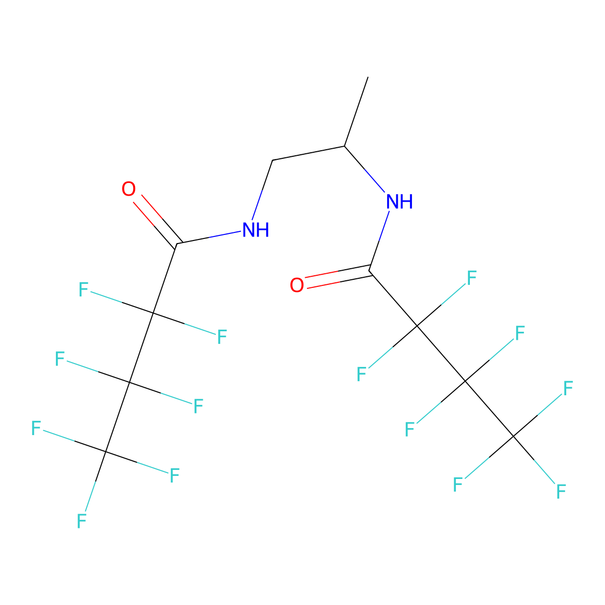 N,N'-(Propane-1,2-diyl)bis(2,2,3,3,4,4,4-heptafluorobutanamide) molecular structure, CAS 133911-24-7