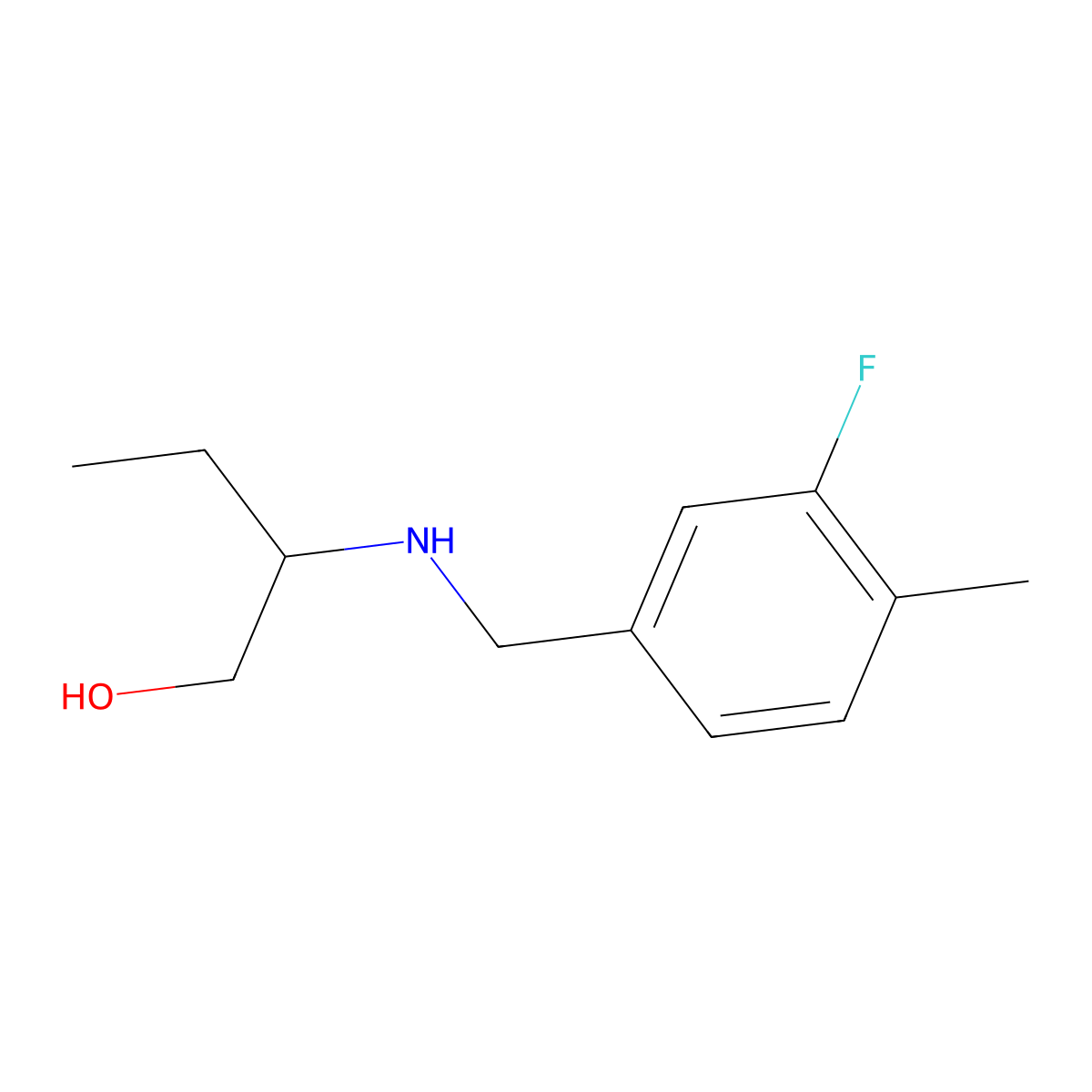 2-{[(3-Fluoro-4-methylphenyl)methyl]amino}butan-1-ol molecular structure, CAS 1339110-12-1