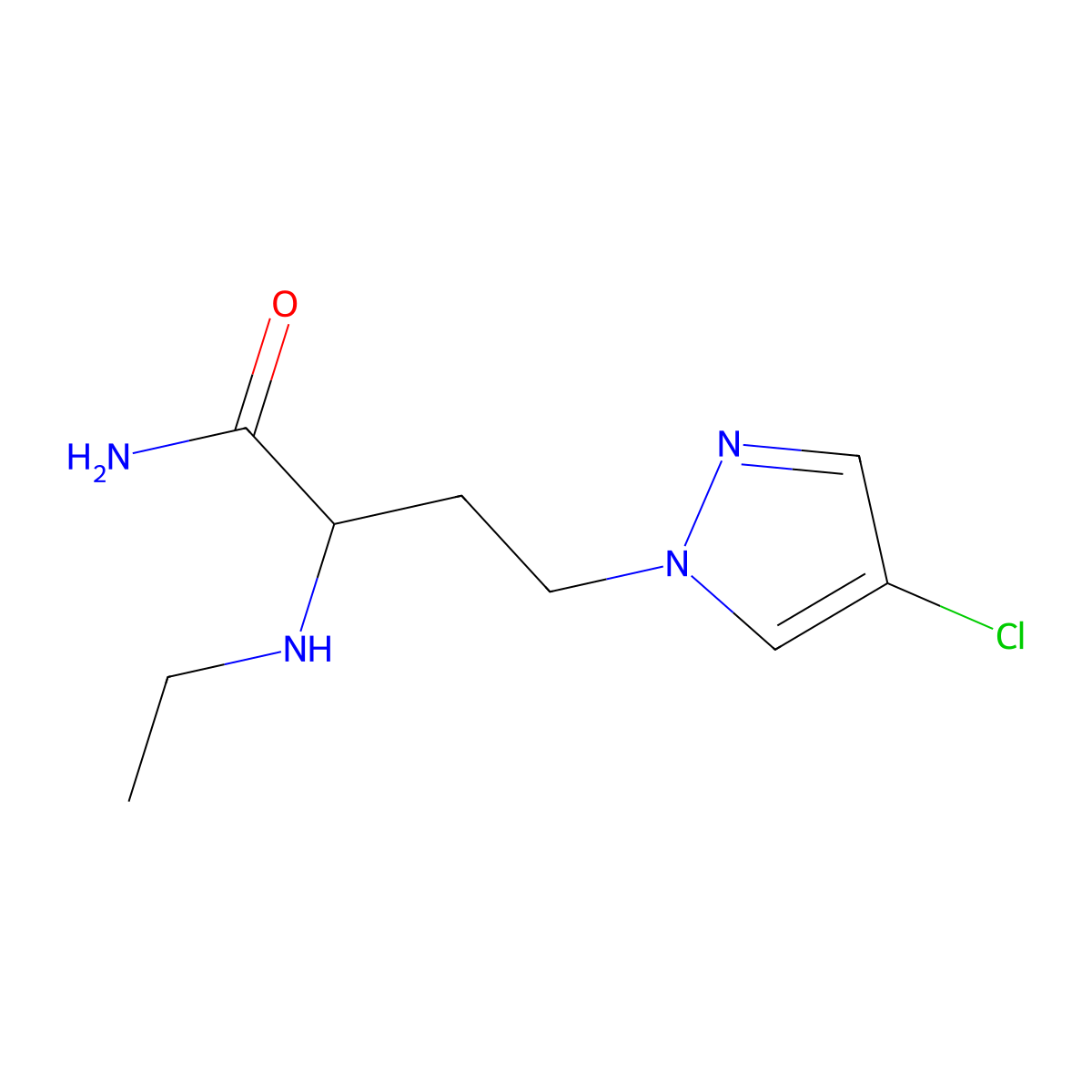 4-(4-Chloro-1h-pyrazol-1-yl)-2-(ethylamino)butanamide molecular structure, CAS 1339111-62-4