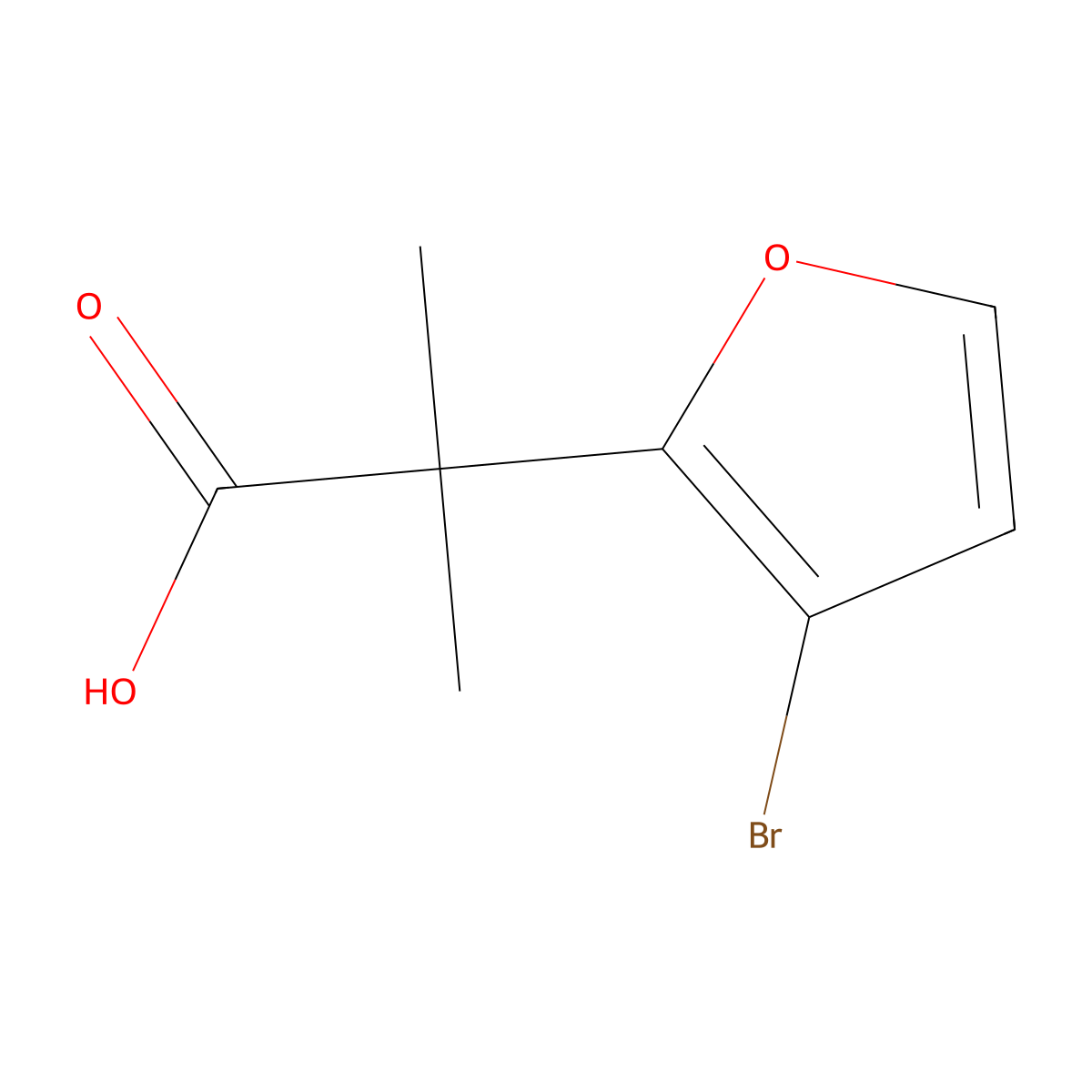 2-(3-Bromofuran-2-yl)-2-methylpropanoic acid molecular structure, CAS 1339111-85-1