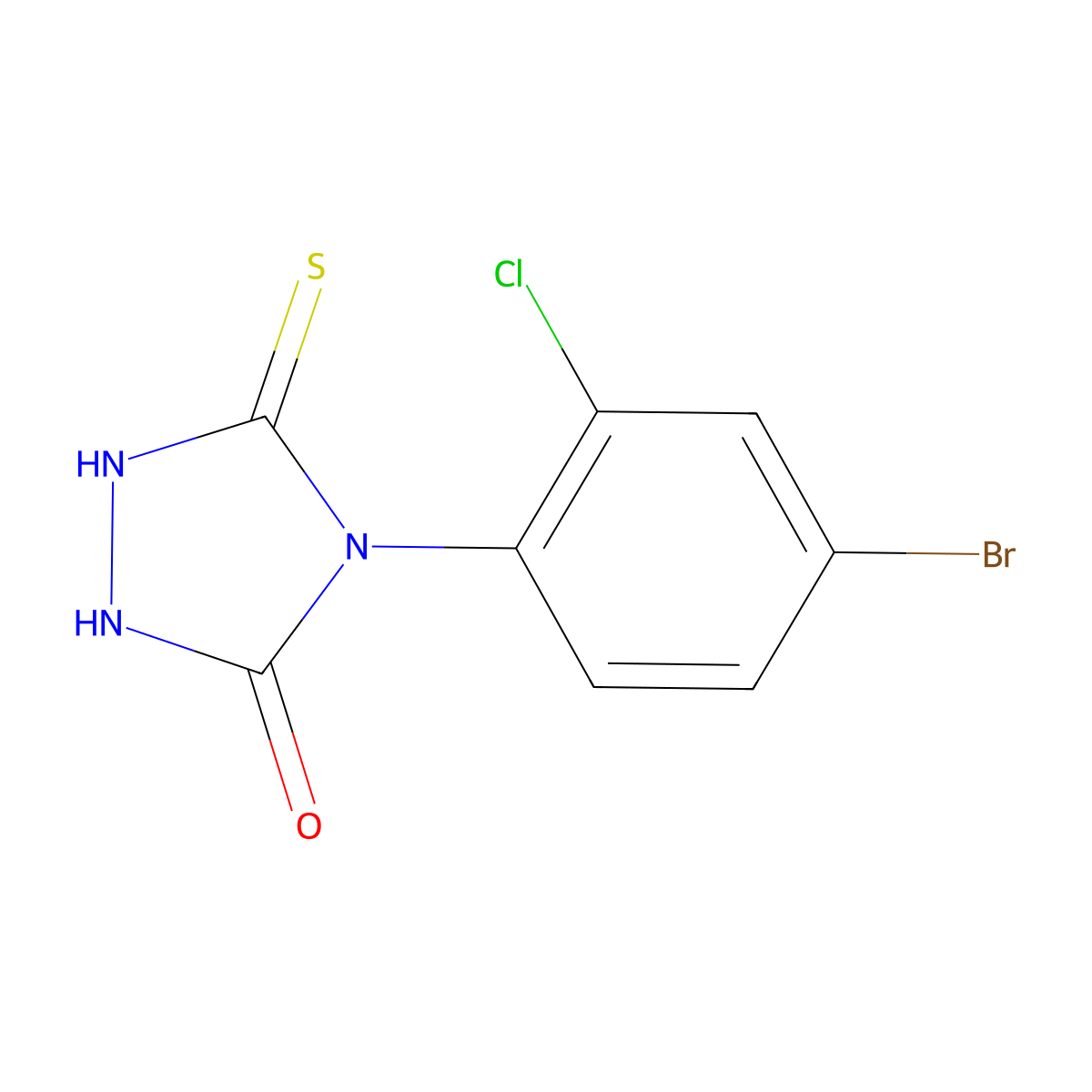 4-(4-bromo-2-chlorophenyl)-3-sulfanyl-4,5-dihydro-1H-1,2,4-triazol-5-one molecular structure, CAS 1339113-49-3