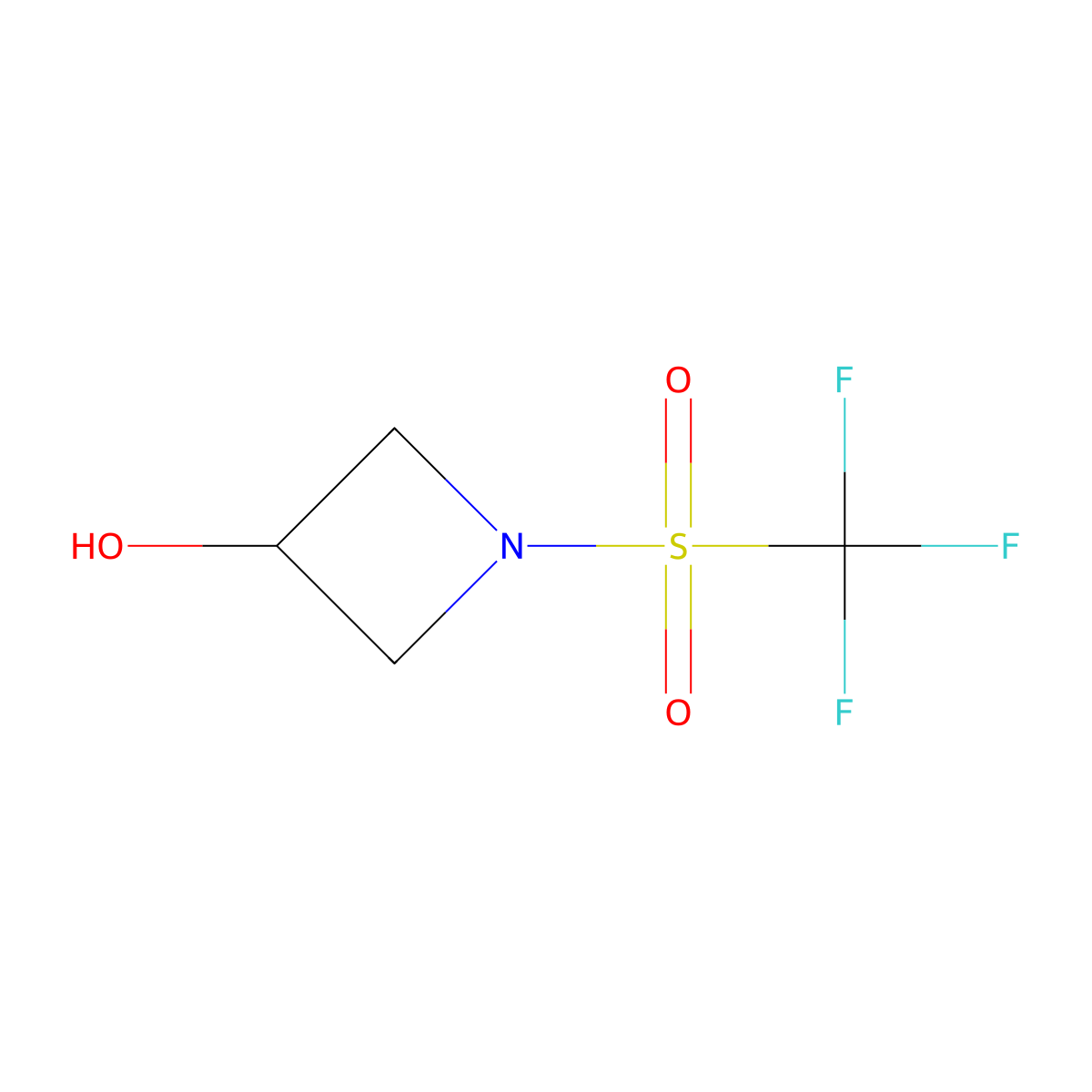 1-Trifluoromethanesulfonylazetidin-3-ol molecular structure, CAS 1339116-75-4