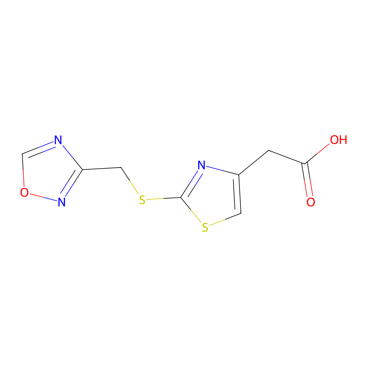 2-(2-(((1,2,4-Oxadiazol-3-yl)methyl)thio)thiazol-4-yl)acetic acid molecular structure, CAS 1339118-71-6