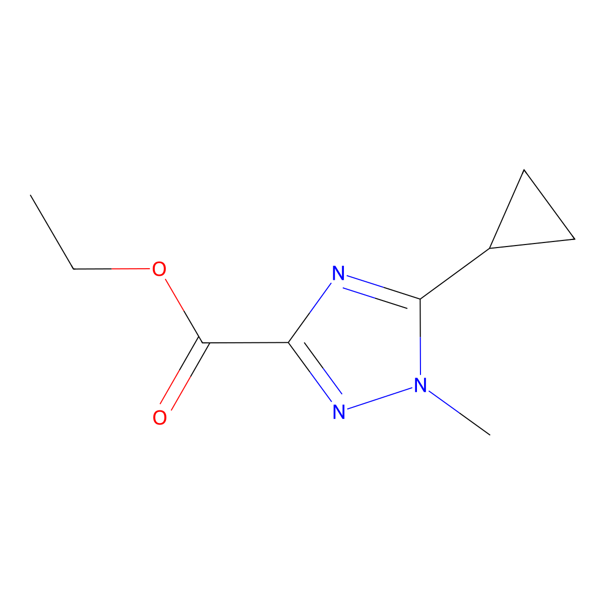 ethyl 5-cyclopropyl-1-methyl-1H-1,2,4-triazole-3-carboxylate molecular structure, CAS 1339119-58-2