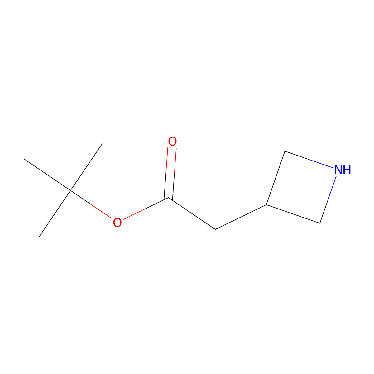 Tert-butyl 2-(azetidin-3-yl)acetate molecular structure, CAS 1339121-58-2