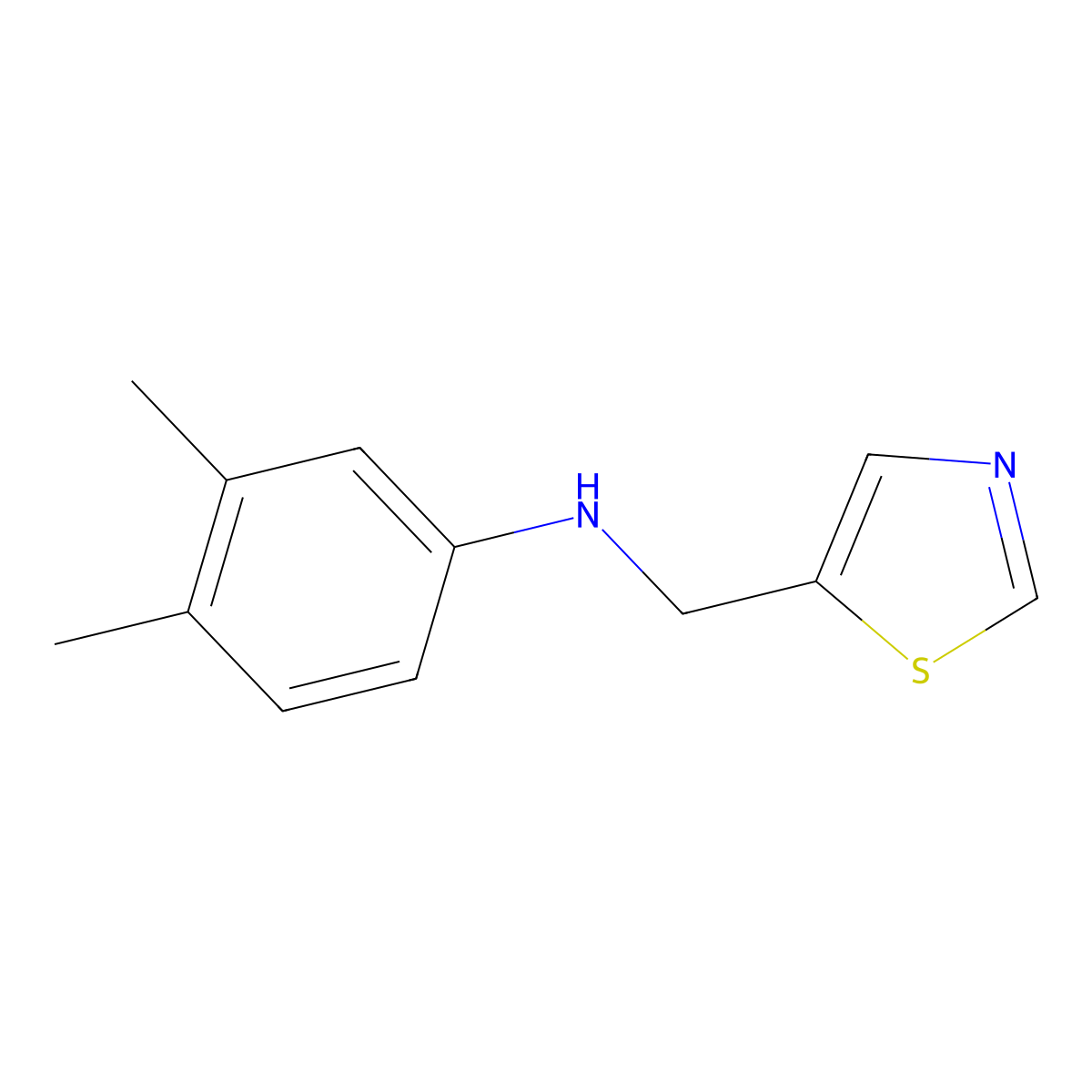 3,4-dimethyl-N-[(1,3-thiazol-5-yl)methyl]aniline molecular structure, CAS 1339123-16-8