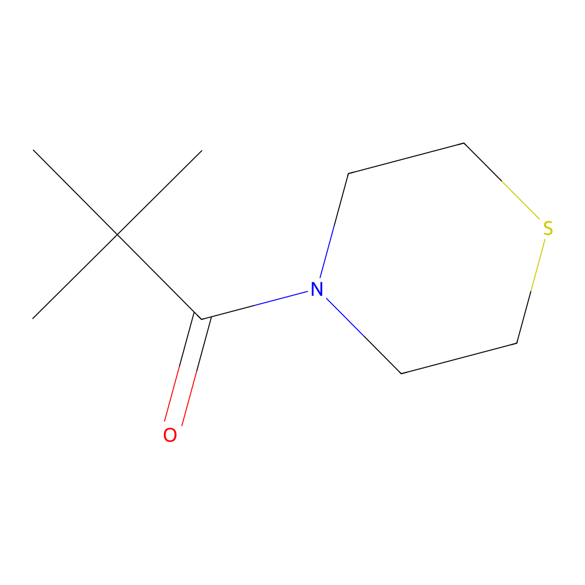 2,2-Dimethyl-1-(thiomorpholin-4-yl)propan-1-one molecular structure, CAS 1339124-82-1