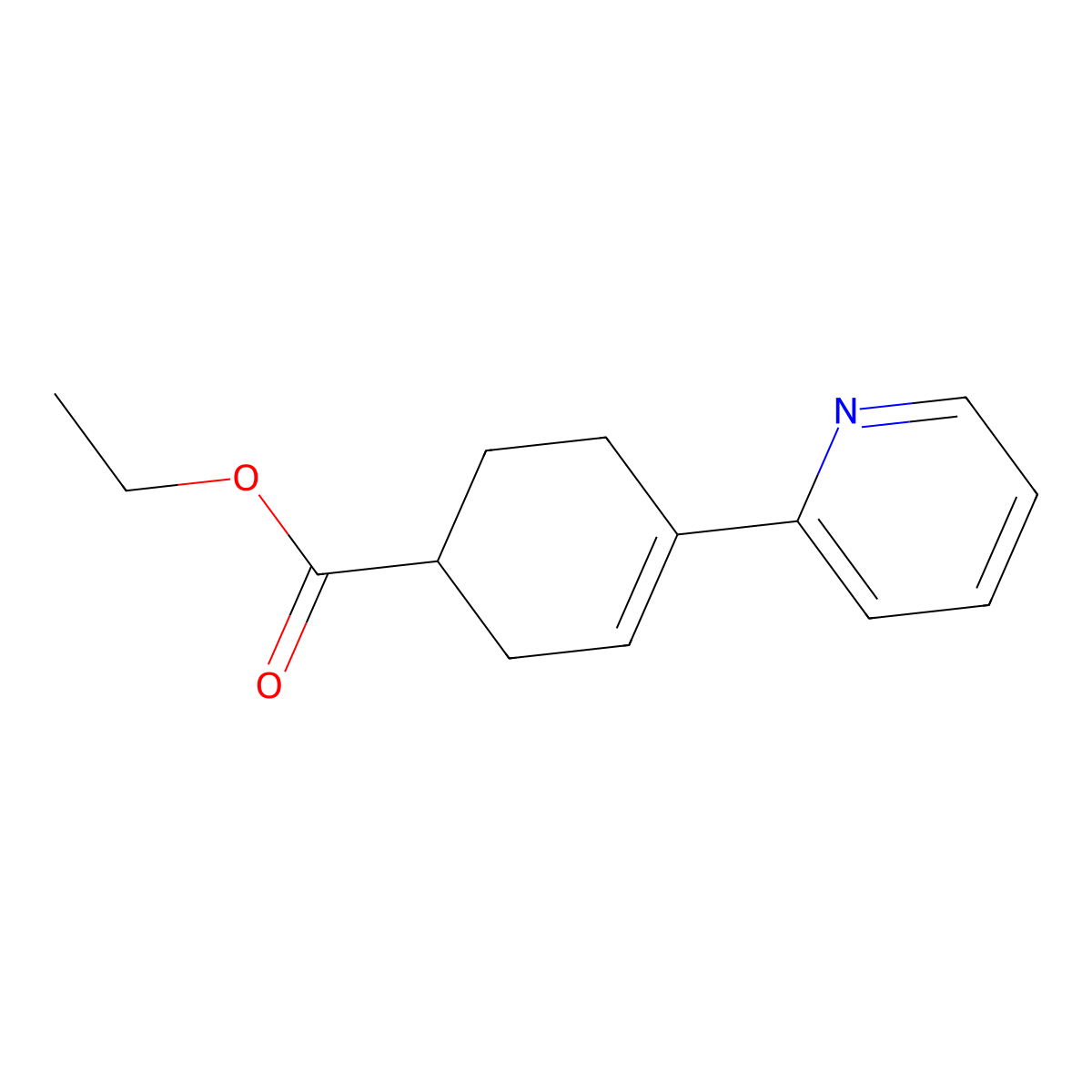 Ethyl 4-(pyridin-2-yl)cyclohex-3-ene-1-carboxylate molecular structure, CAS 1339126-38-3