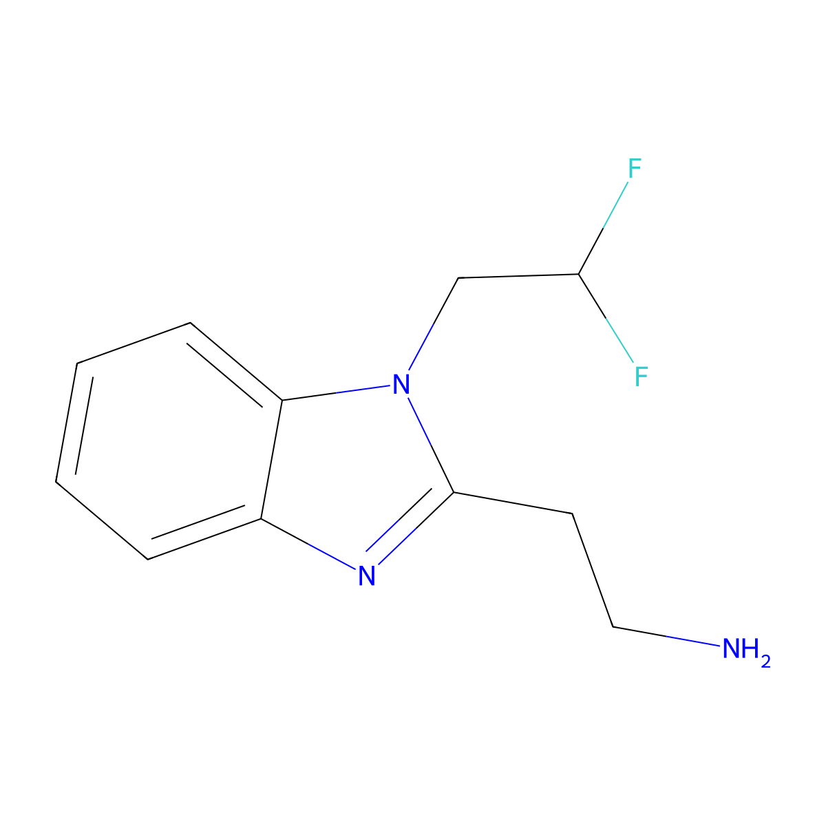 2-[1-(2,2-difluoroethyl)-1H-1,3-benzodiazol-2-yl]ethan-1-amine molecular structure, CAS 1339126-91-8