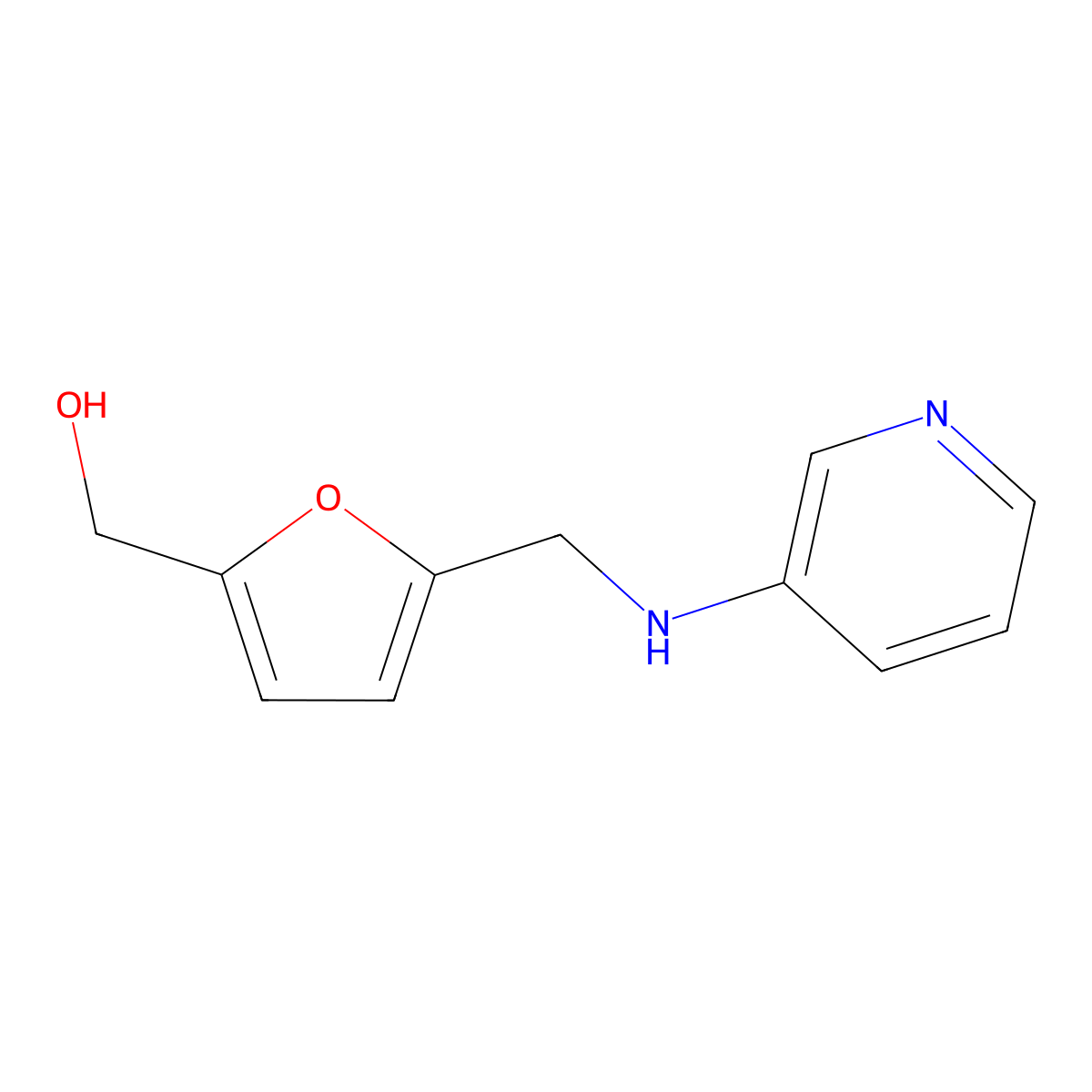 (5-{[(Pyridin-3-yl)amino]methyl}furan-2-yl)methanol molecular structure, CAS 1339127-64-8