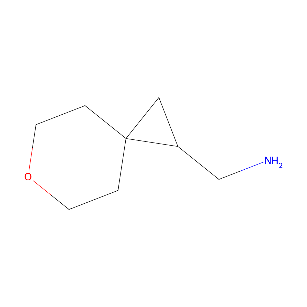 6-Oxaspiro[2.5]octan-1-ylmethanamine molecular structure, CAS 1339128-10-7