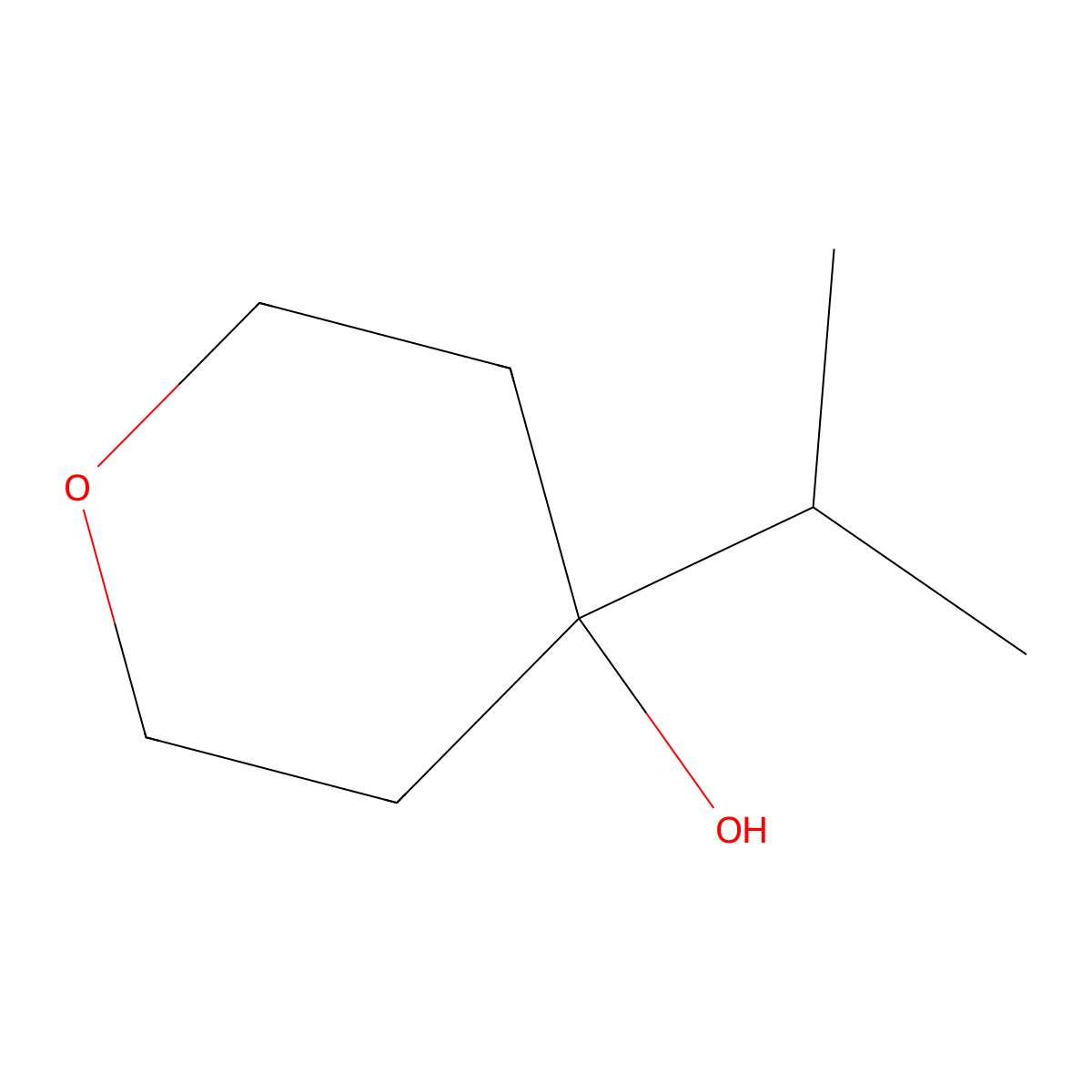 4-Isopropyltetrahydro-2H-pyran-4-OL molecular structure, CAS 1339128-40-3
