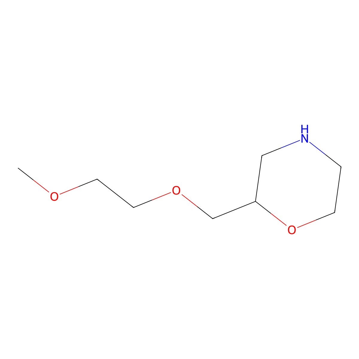 2-[(2-Methoxyethoxy)methyl]morpholine molecular structure, CAS 1339129-65-5