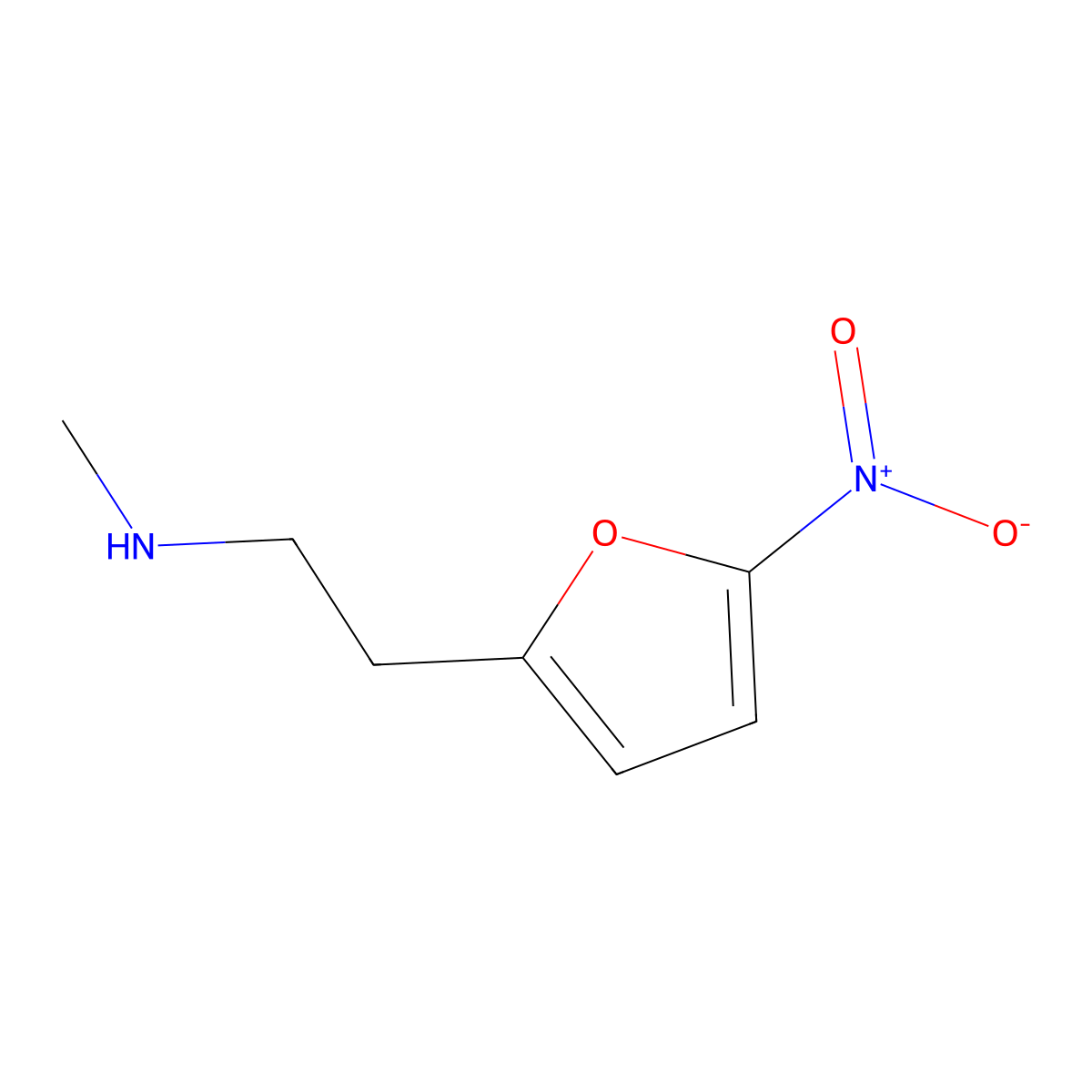 Methyl[2-(5-nitrofuran-2-yl)ethyl]amine molecular structure, CAS 1339131-98-4