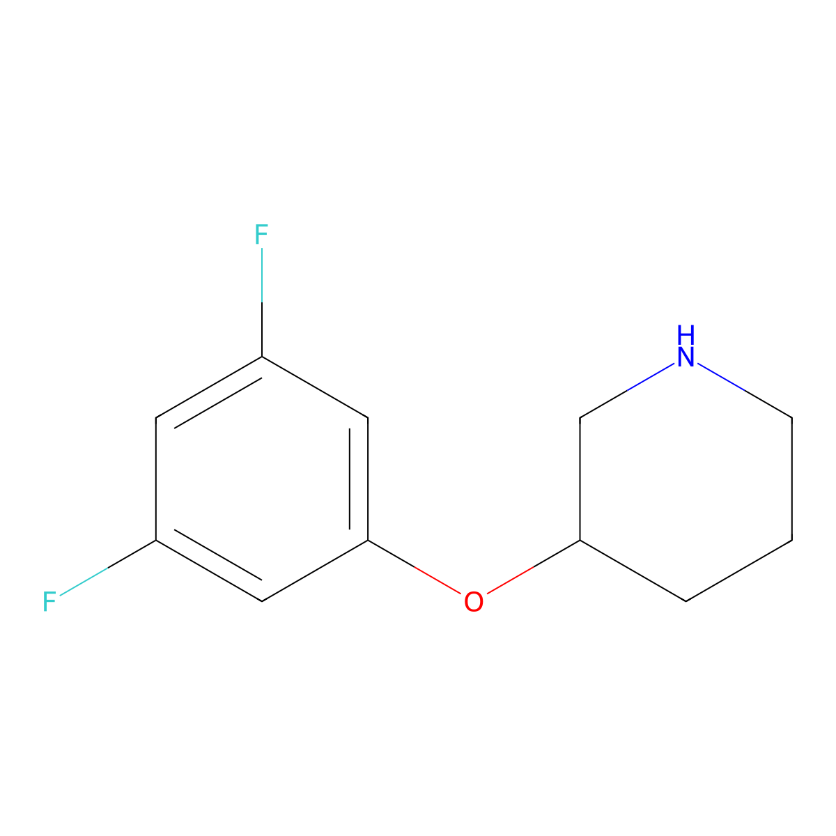 3-(3,5-Difluorophenoxy)piperidine molecular structure, CAS 1339132-36-3