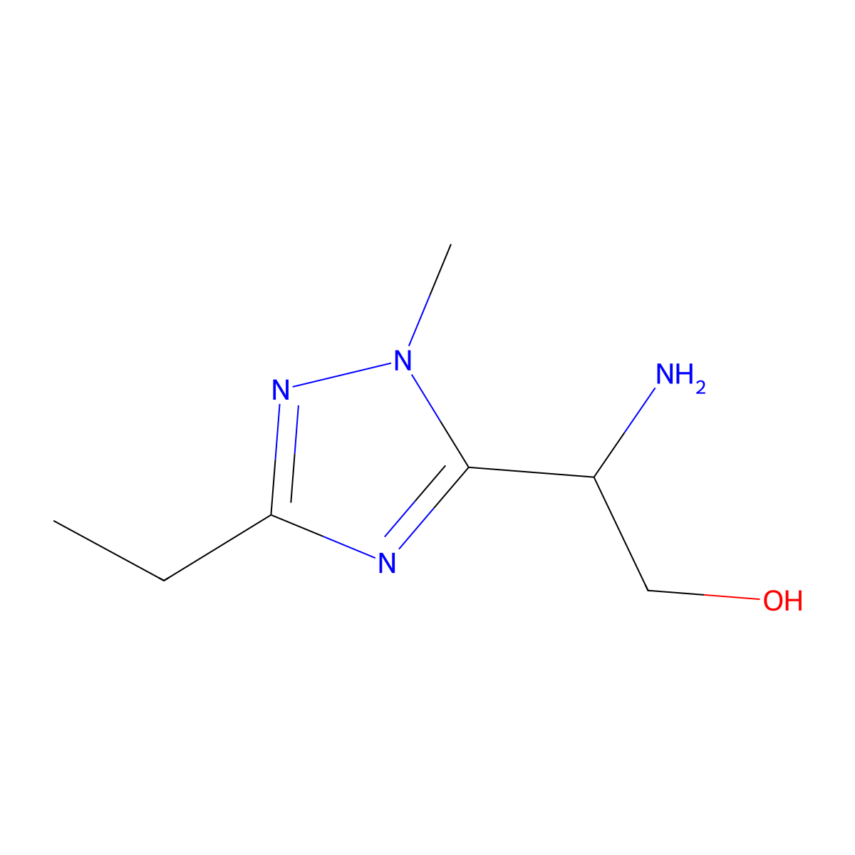 2-Amino-2-(3-ethyl-1-methyl-1h-1,2,4-triazol-5-yl)ethan-1-ol molecular structure, CAS 1339133-63-9